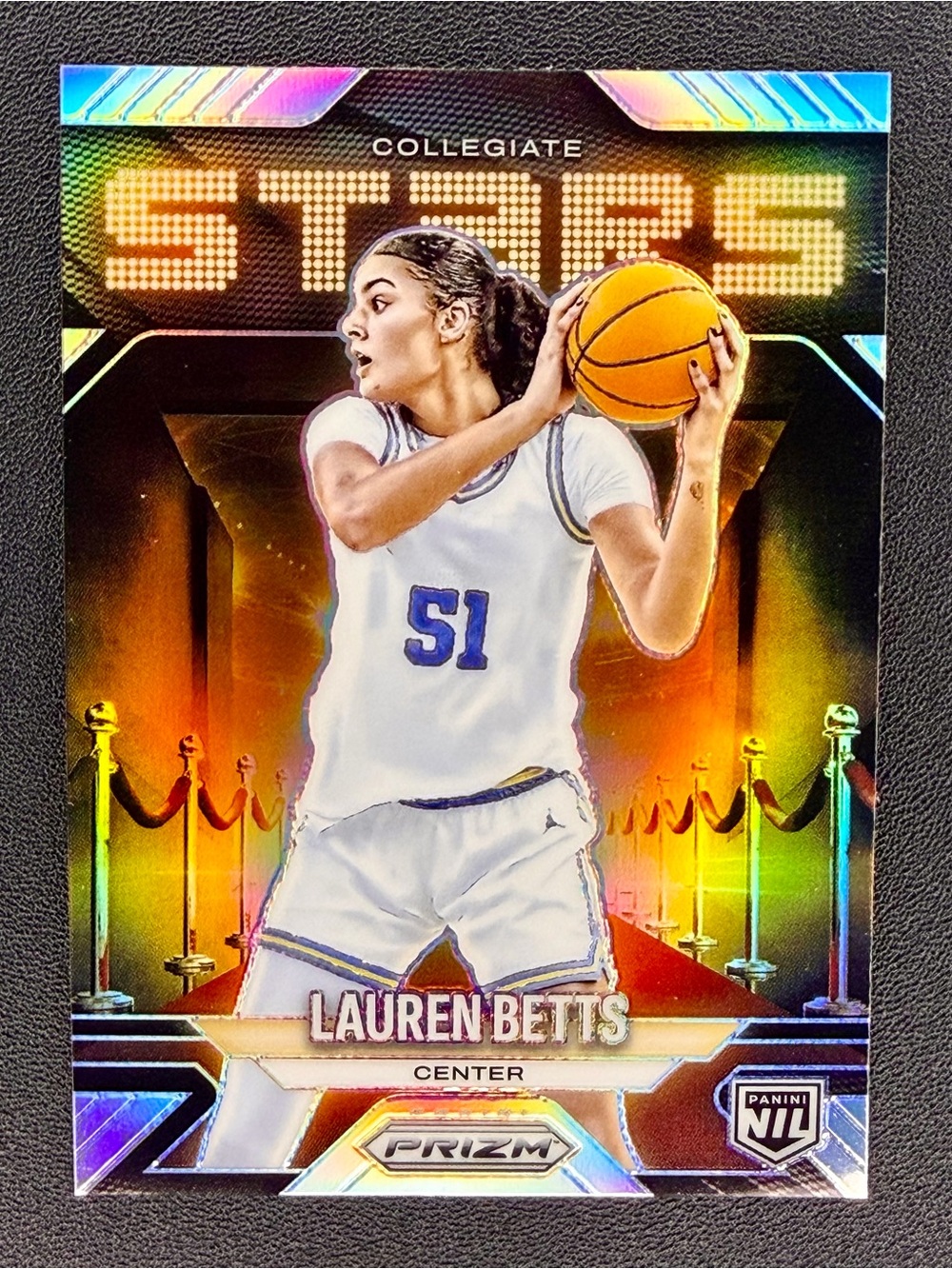 LAUREN BETTS 2025-26 PANINI PRIZM NIL COLLEGIATE STARS SILVER HOLO UCLA #6